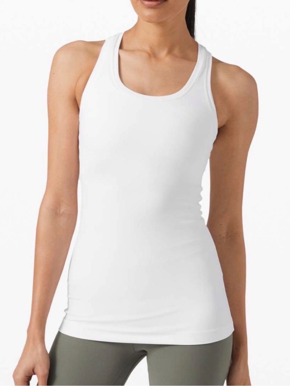 Lululemon Nulu White Racerback Athletic Tank Top